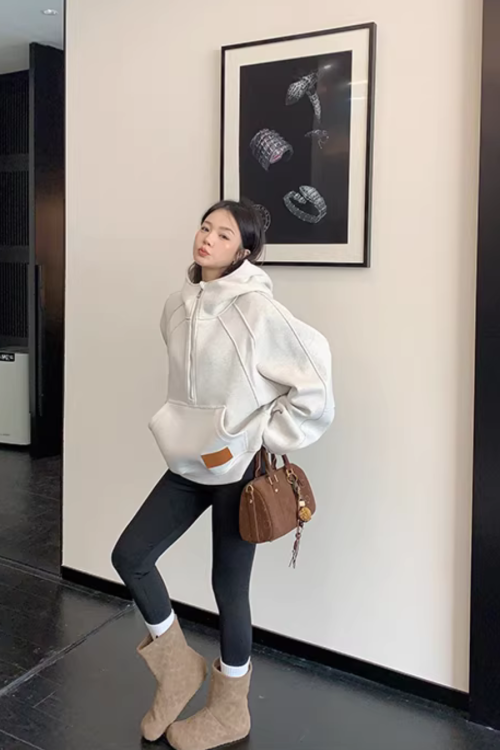 Half-Zip Sweatshirt Hoodie