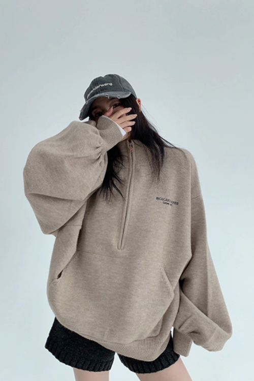 Half-Zip Sweatshirt Top