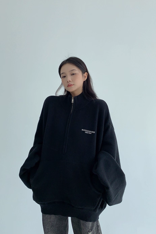 Half-Zip Sweatshirt Top