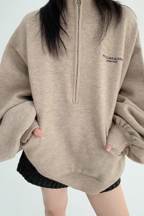 Half-Zip Sweatshirt Top