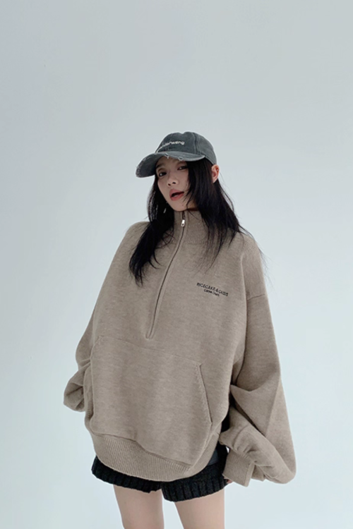 Half-Zip Sweatshirt Top