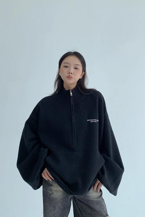 Half-Zip Sweatshirt Top