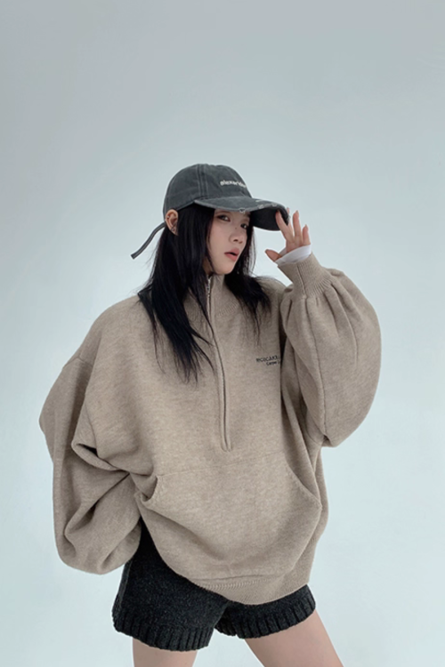 Half-Zip Sweatshirt Top