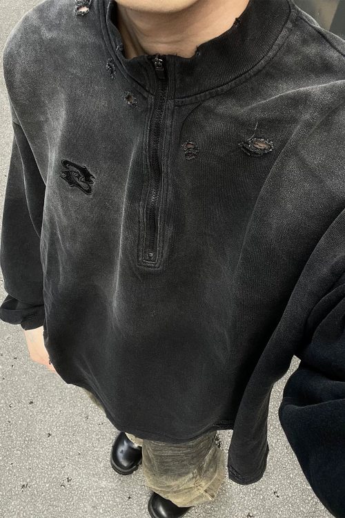 Half Zip Vintage Washed Top