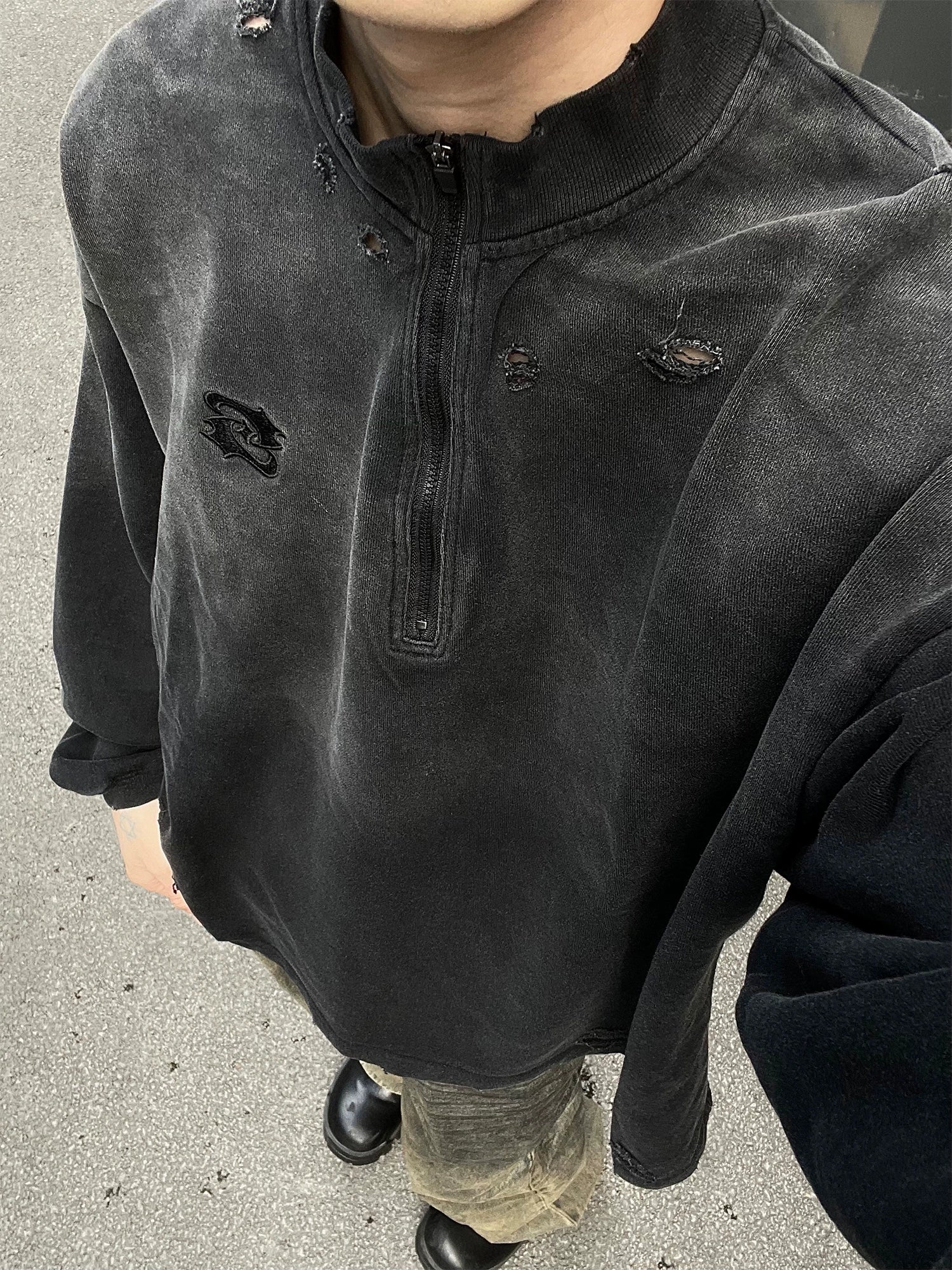 Half Zip Vintage Washed Top Half Zip Vintage Washed Top