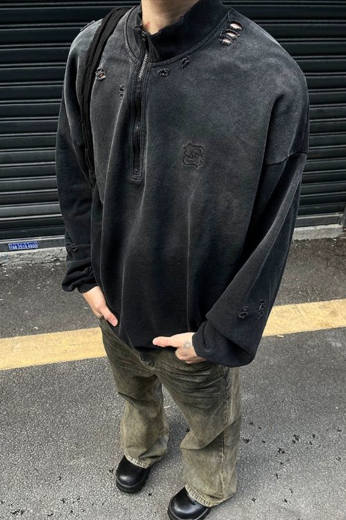 Half Zip Vintage Washed Top