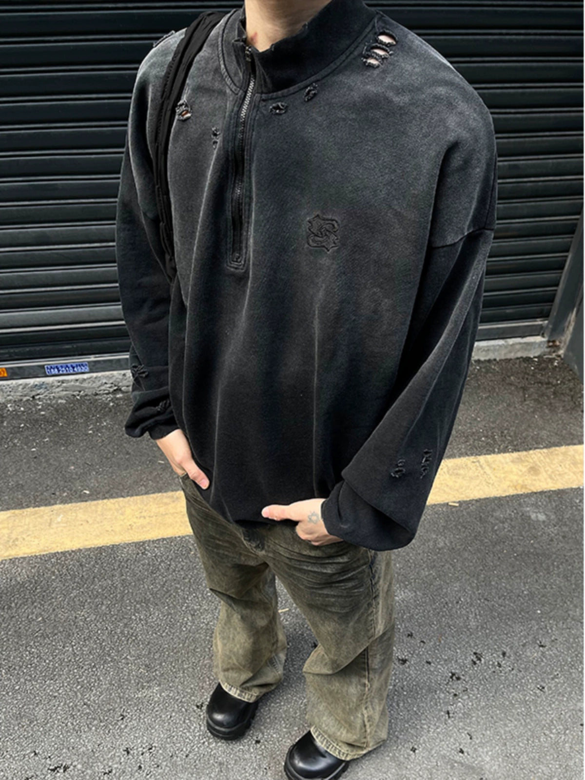 Half Zip Vintage Washed Top Half Zip Vintage Washed Top