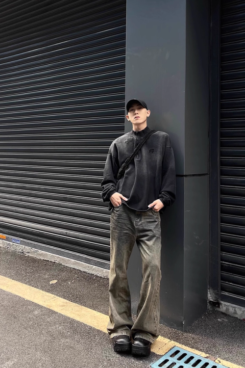 Half Zip Vintage Washed Top