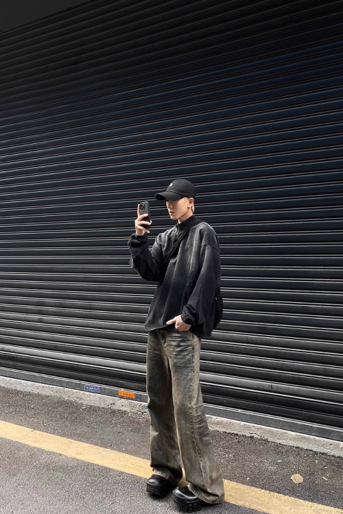 Half Zip Vintage Washed Top