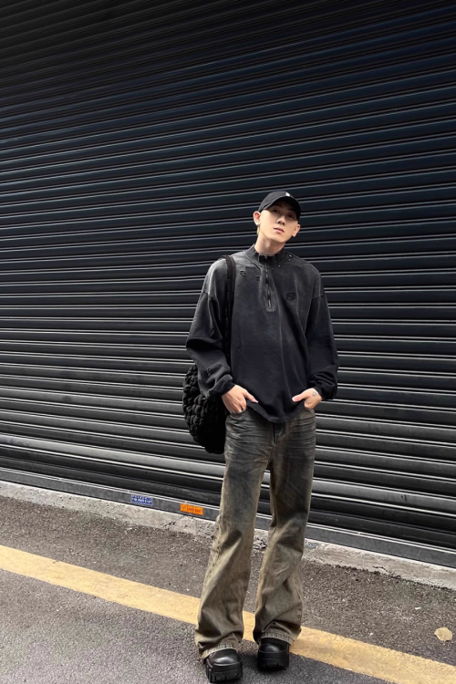 Half Zip Vintage Washed Top