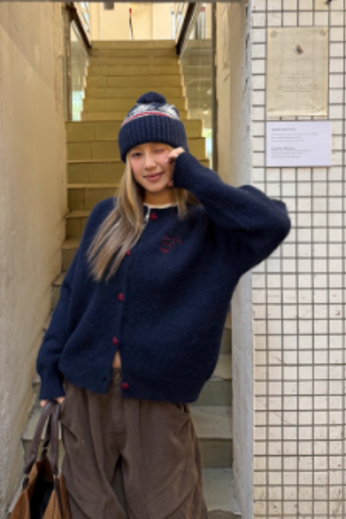 Heart Button Knit Cardigan