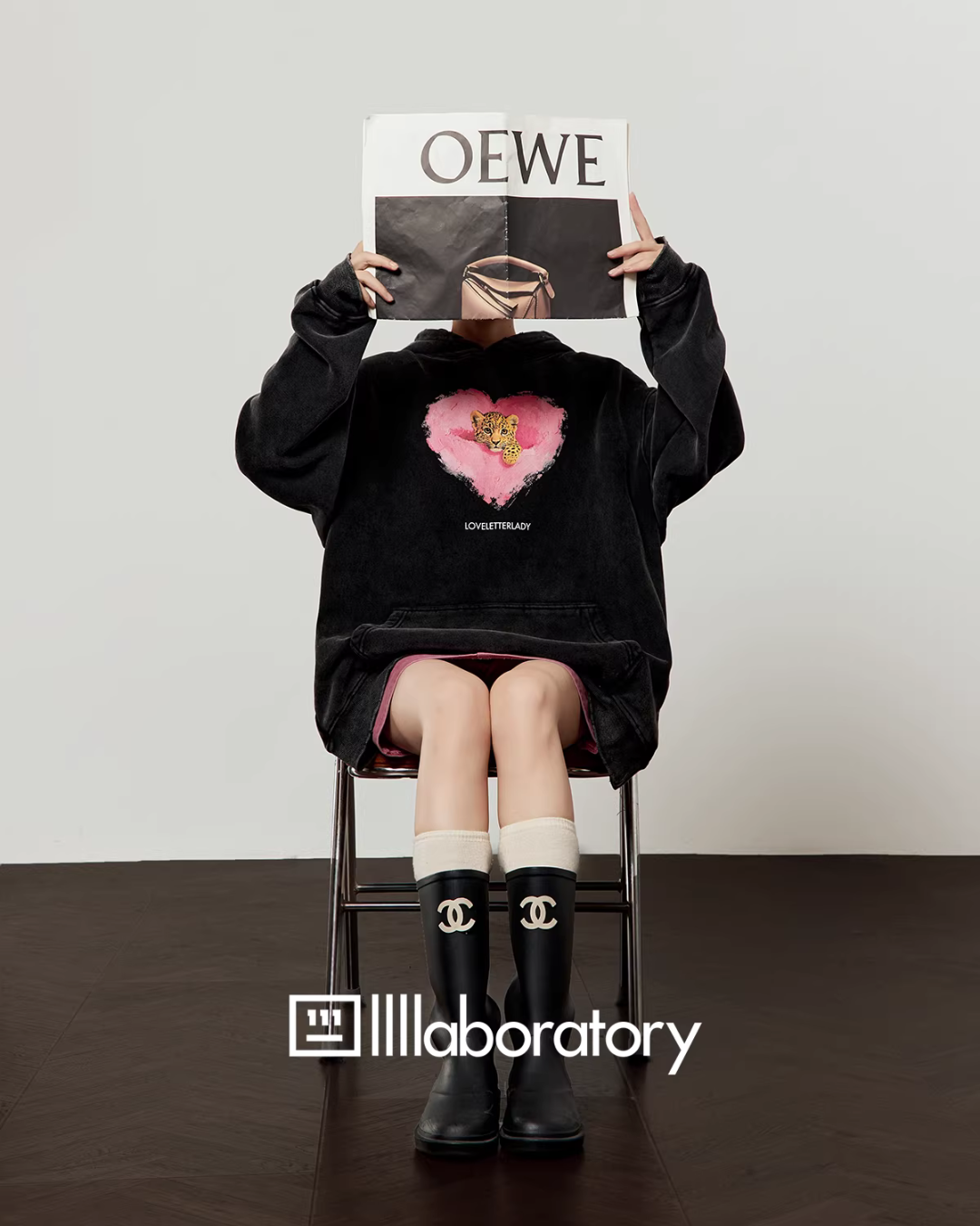 Heart Tiger Retro Hoodie / Pink Mini Skirt Heart Tiger Retro Hoodie / Pink Mini Skirt