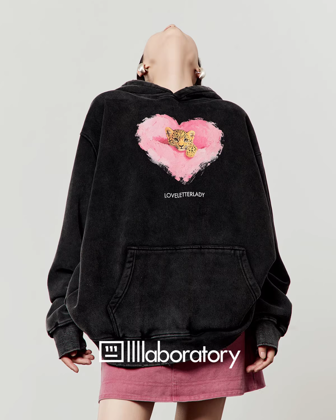 Heart Tiger Retro Hoodie / Pink Mini Skirt Heart Tiger Retro Hoodie / Pink Mini Skirt