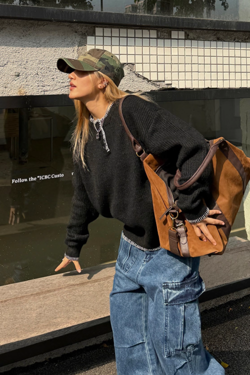 Henry Collar Knit Top