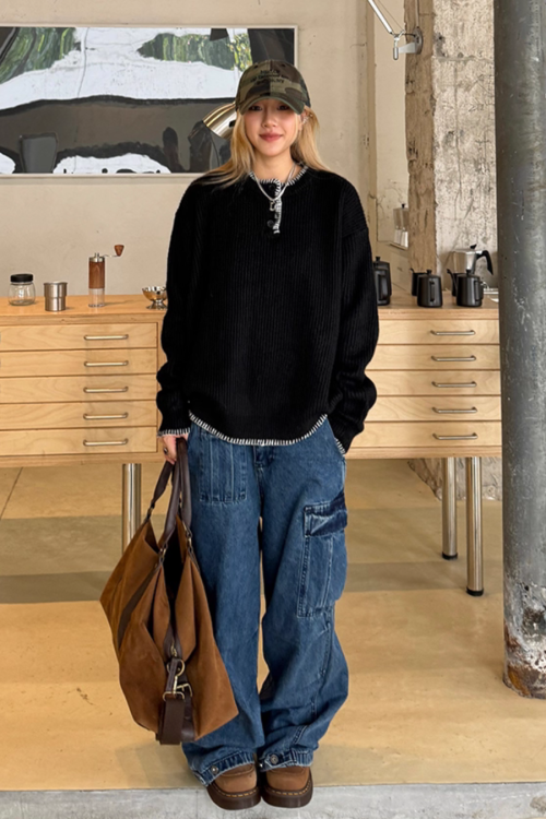 Henry Collar Knit Top