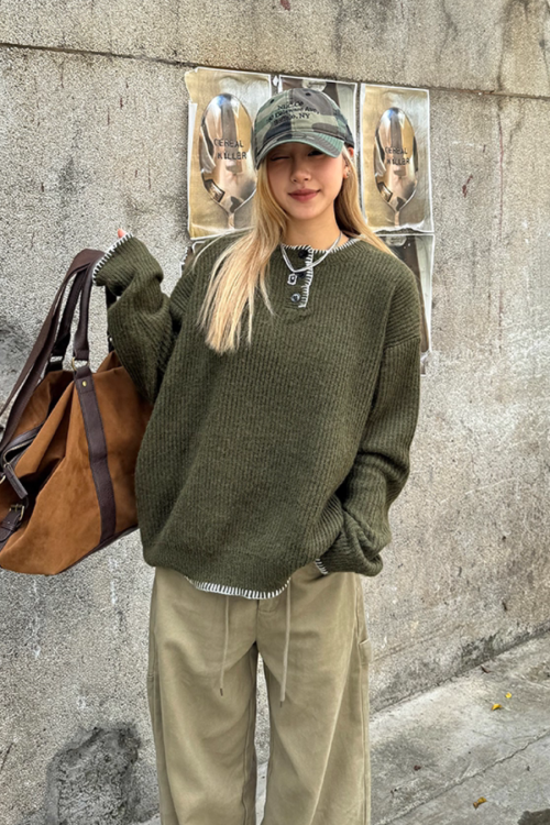 Henry Collar Knit Top