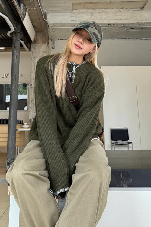 Henry Collar Knit Top