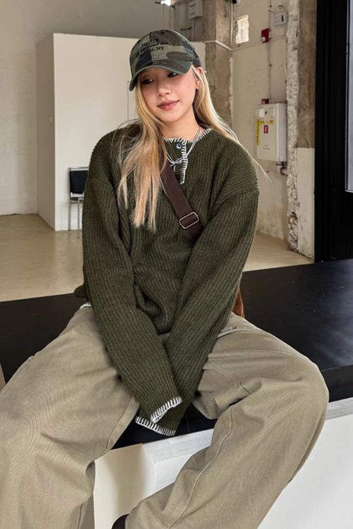 Henry Collar Knit Top