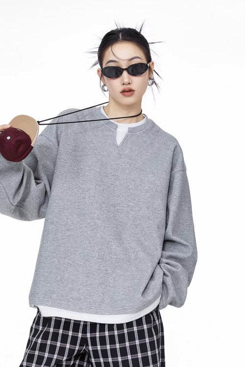 Henry Neck Long Sleeve Top