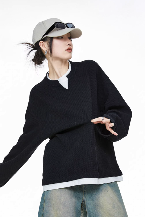Henry Neck Long Sleeve Top