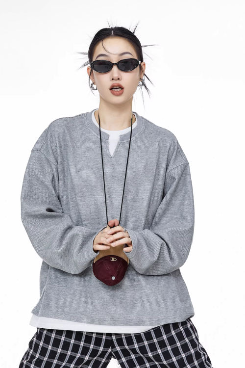 Henry Neck Long Sleeve Top