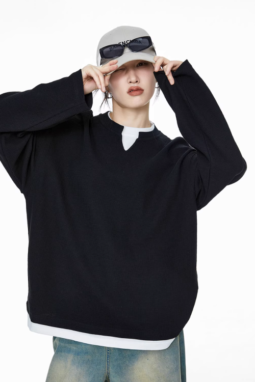 Henry Neck Long Sleeve Top