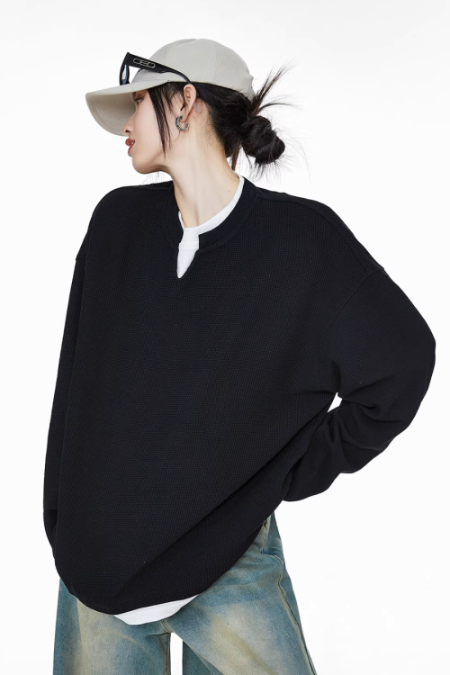 Henry Neck Long Sleeve Top