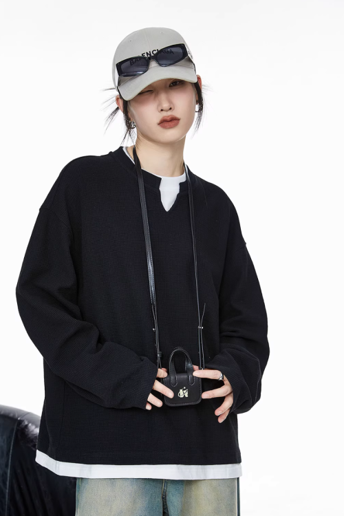 Henry Neck Long Sleeve Top