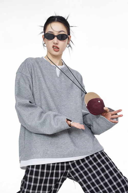 Henry Neck Long Sleeve Top