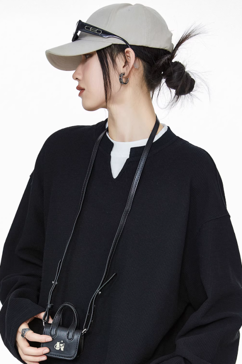 Henry Neck Long Sleeve Top