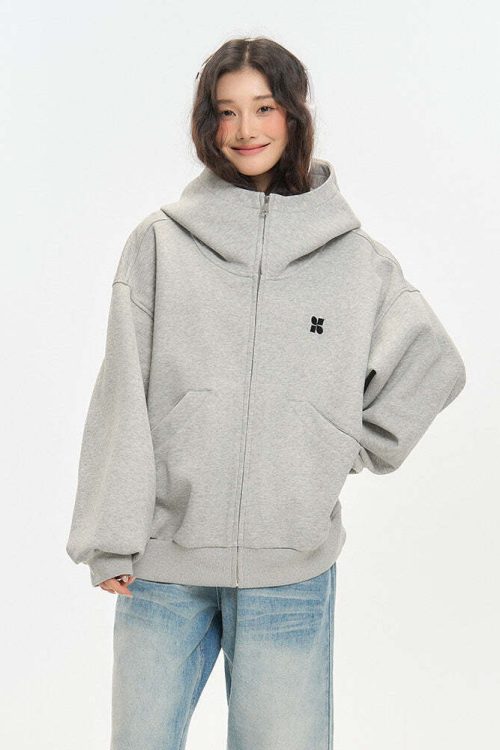 High-Neck Hoodie Jacket