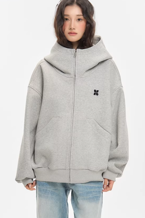 High-Neck Hoodie Jacket