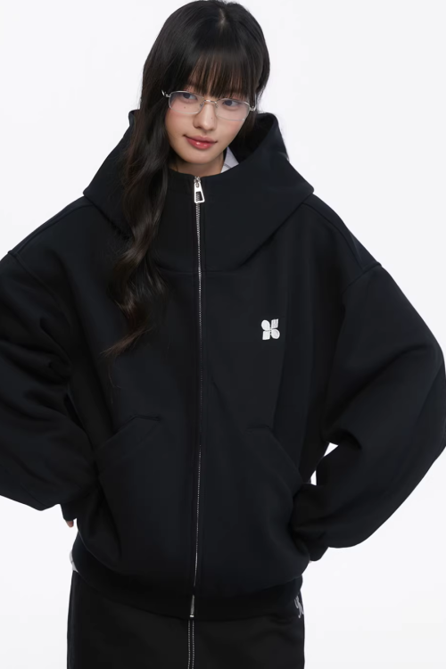 High-Neck Hoodie Jacket