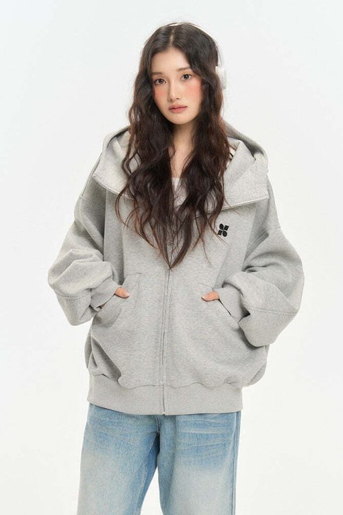 High-Neck Hoodie Jacket