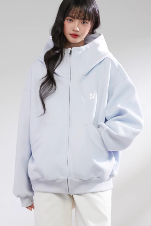 High-Neck Hoodie Jacket