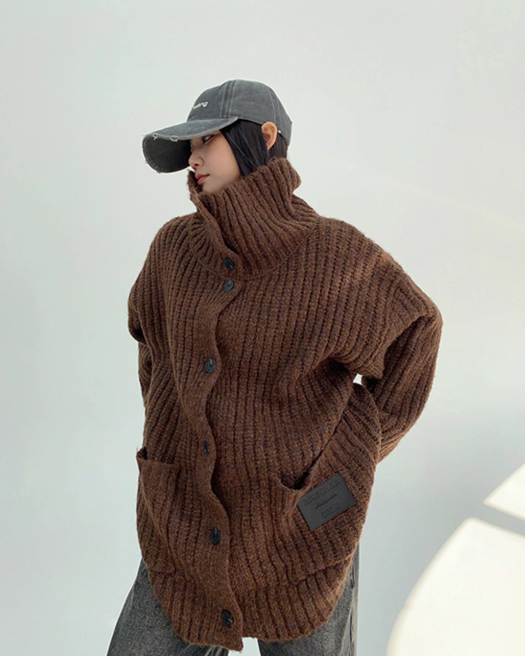 High-Neck Knit Cardigan High-Neck Knit Cardigan