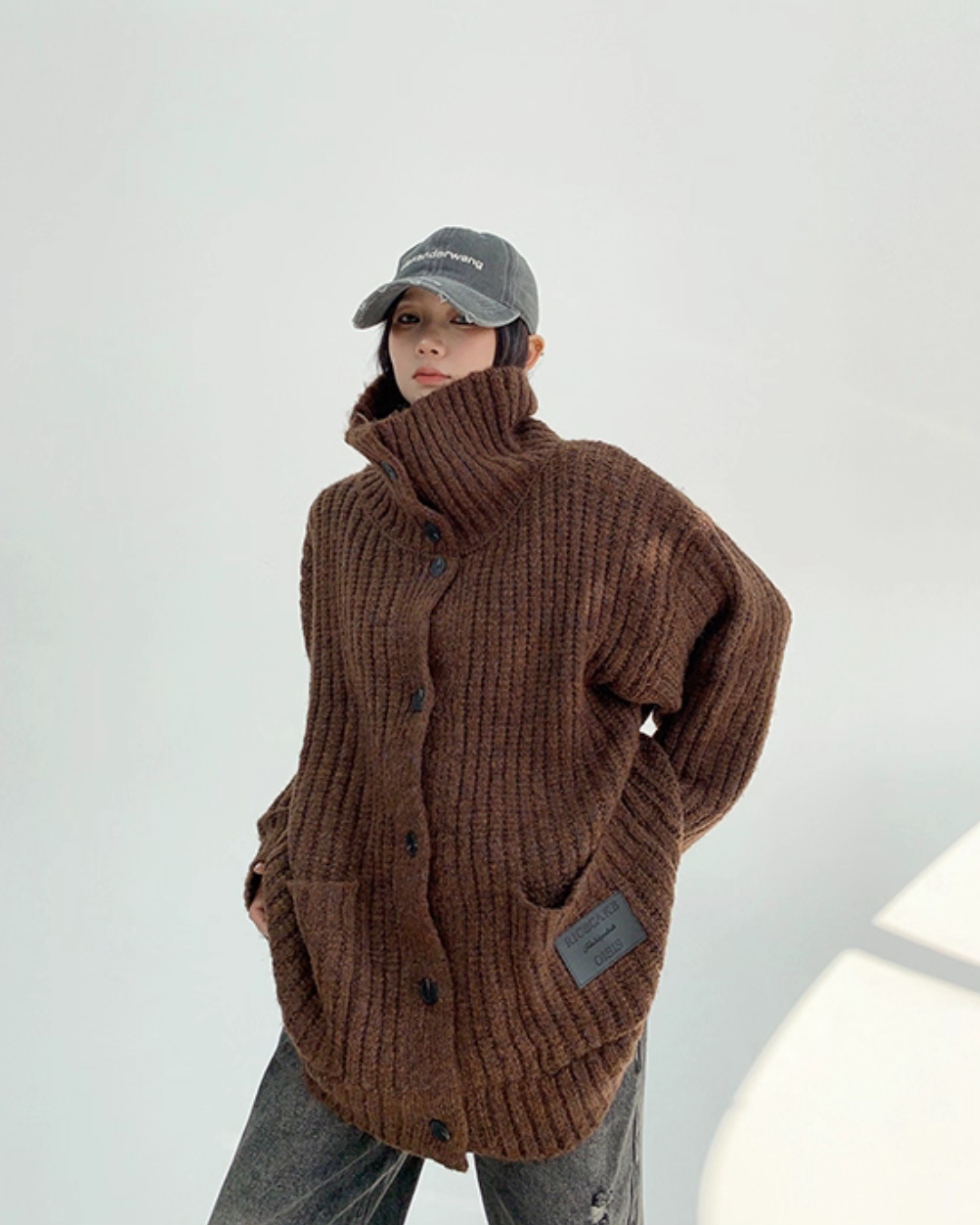 High-Neck Knit Cardigan High-Neck Knit Cardigan