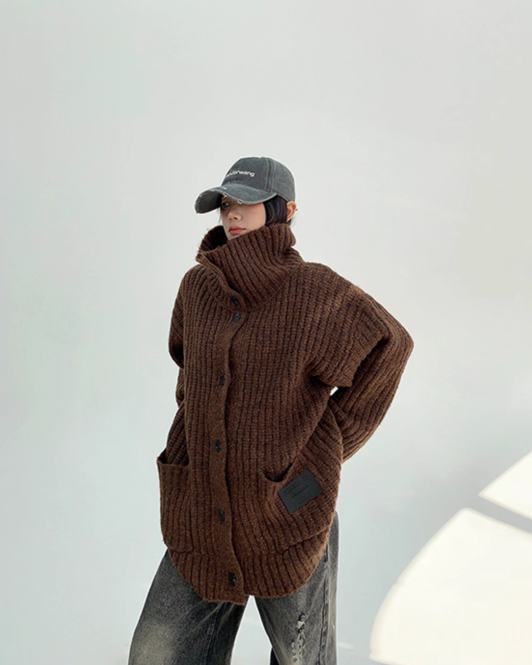 High-Neck Knit Cardigan High-Neck Knit Cardigan