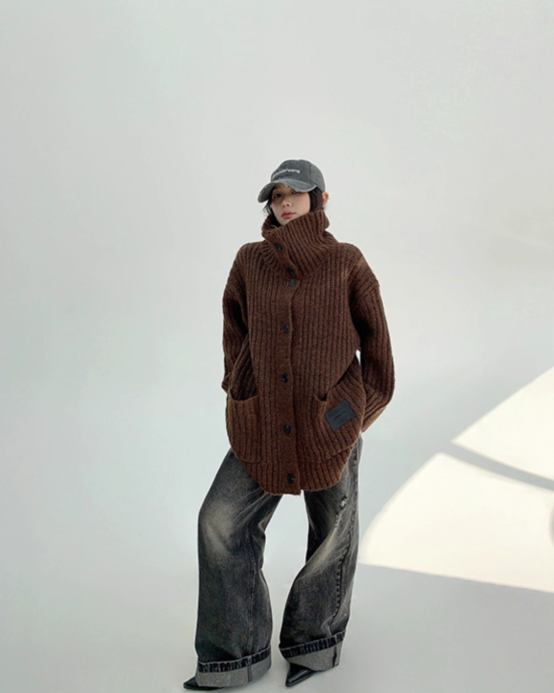 High-Neck Knit Cardigan High-Neck Knit Cardigan