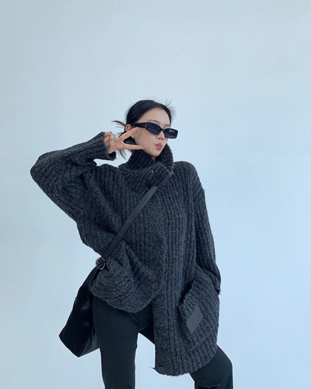 High-Neck Knit Cardigan High-Neck Knit Cardigan