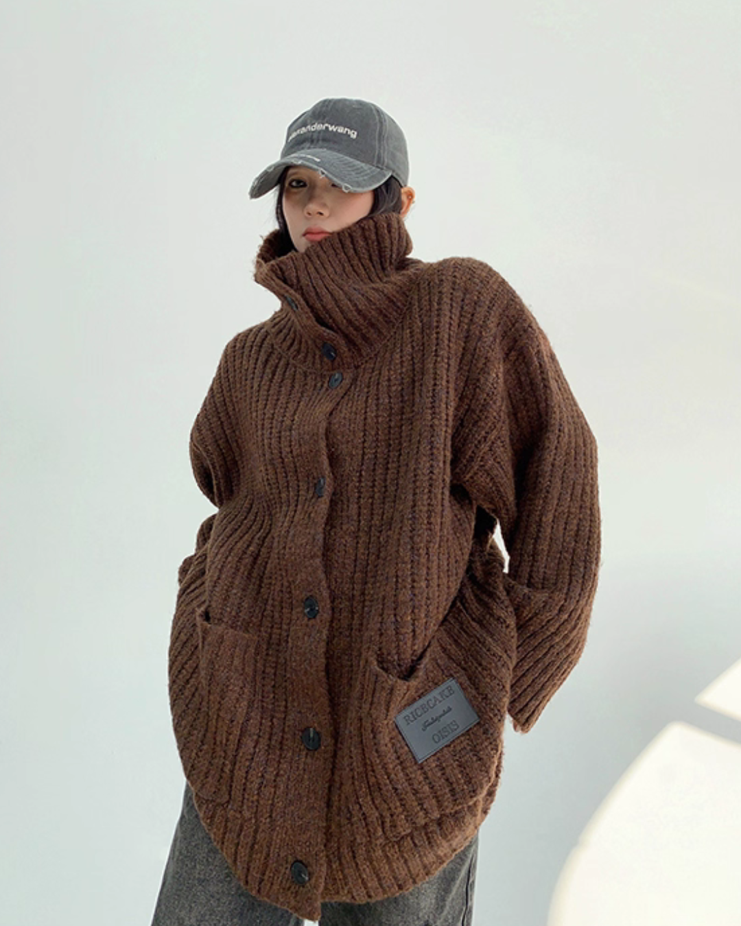 High-Neck Knit Cardigan High-Neck Knit Cardigan