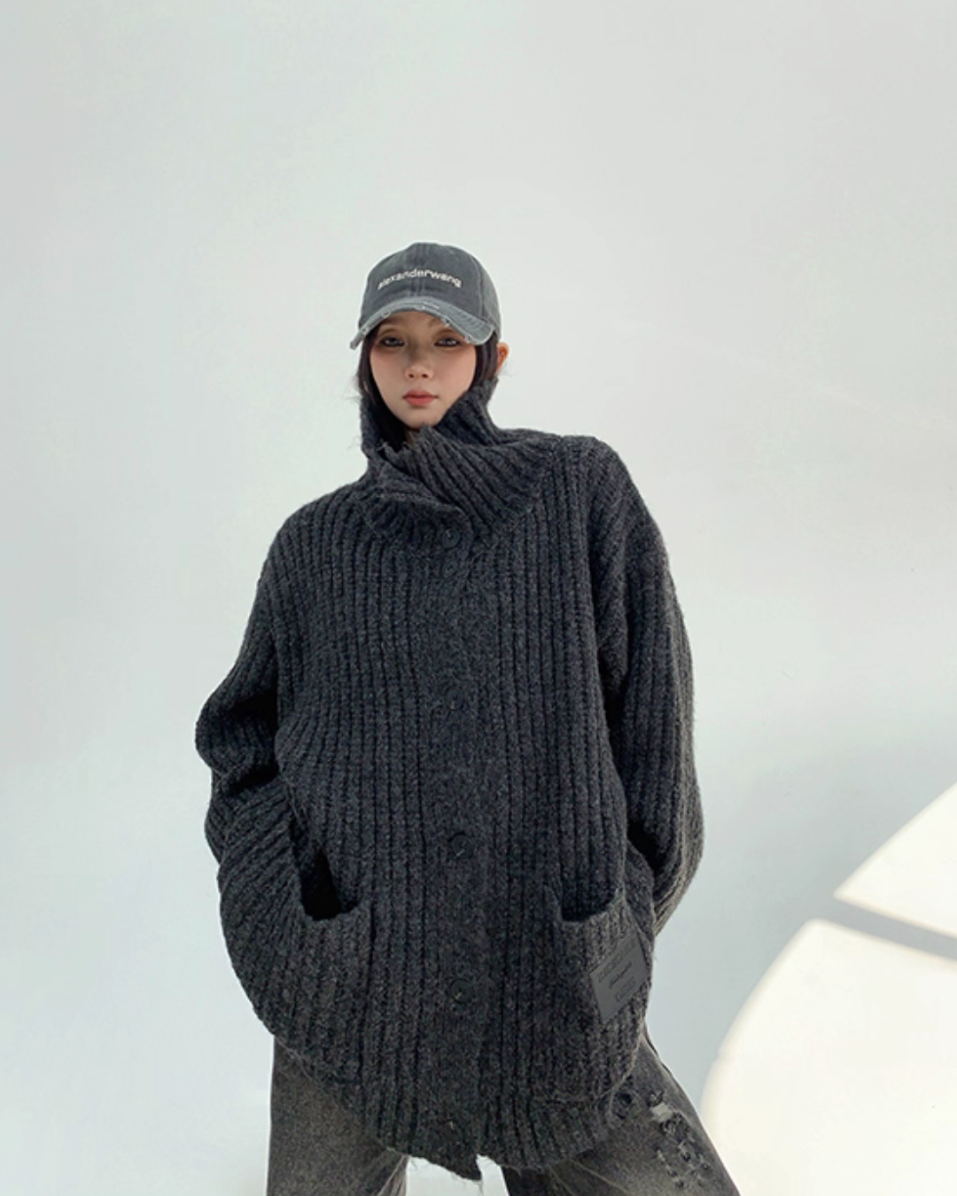 High-Neck Knit Cardigan High-Neck Knit Cardigan