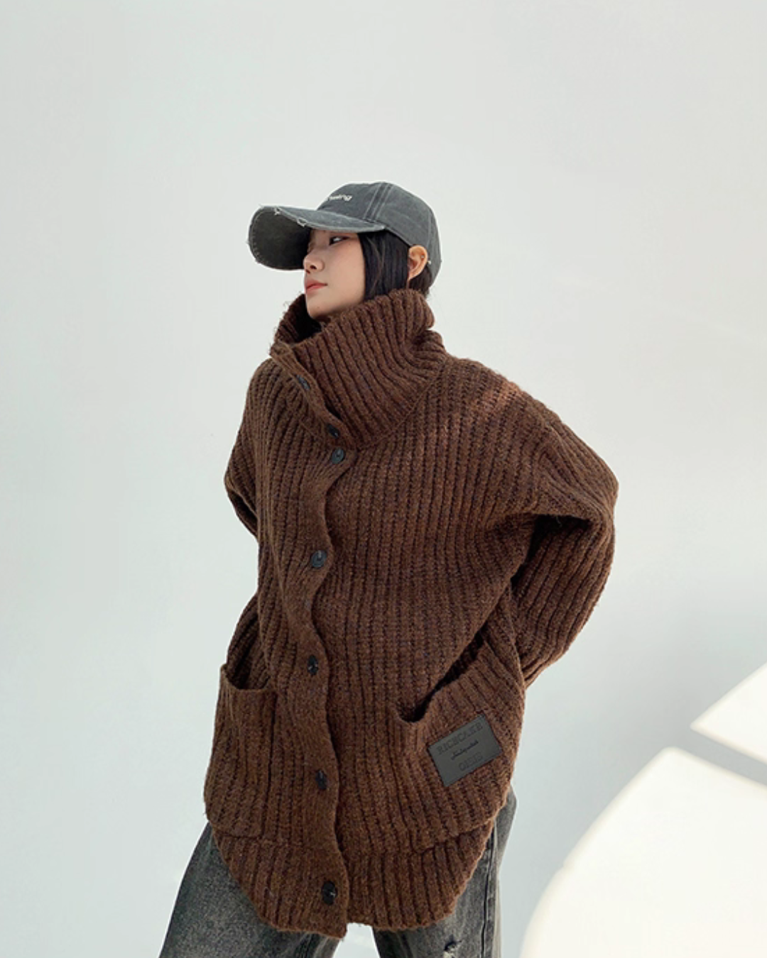 High-Neck Knit Cardigan High-Neck Knit Cardigan