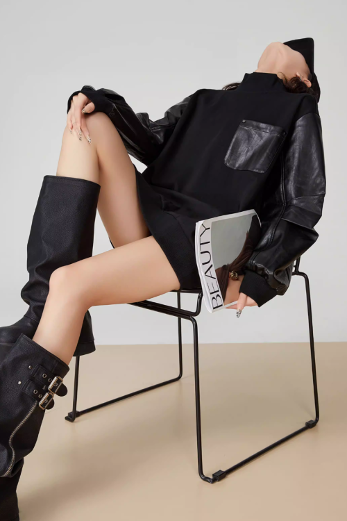 High-Neck Pullover Sweatshirt