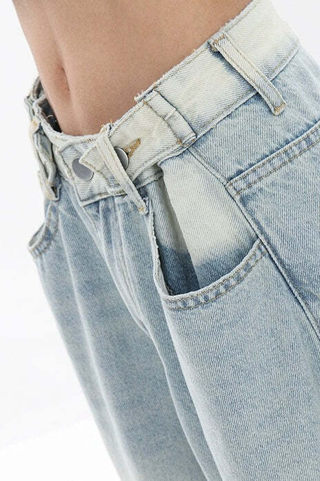 High Waist Draped Gradient Ripped Jeans High Waist Draped Gradient Ripped Jeans