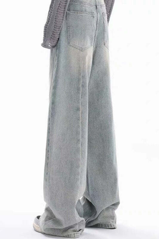 High Waist Draped Gradient Ripped Jeans High Waist Draped Gradient Ripped Jeans