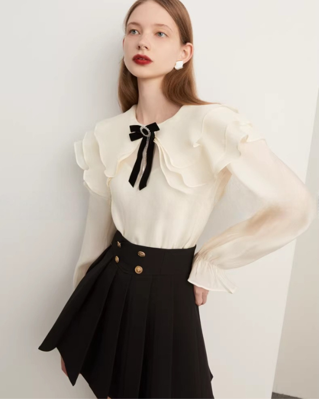 High-Waist Gold Button Skirt High-Waist Gold Button Skirt