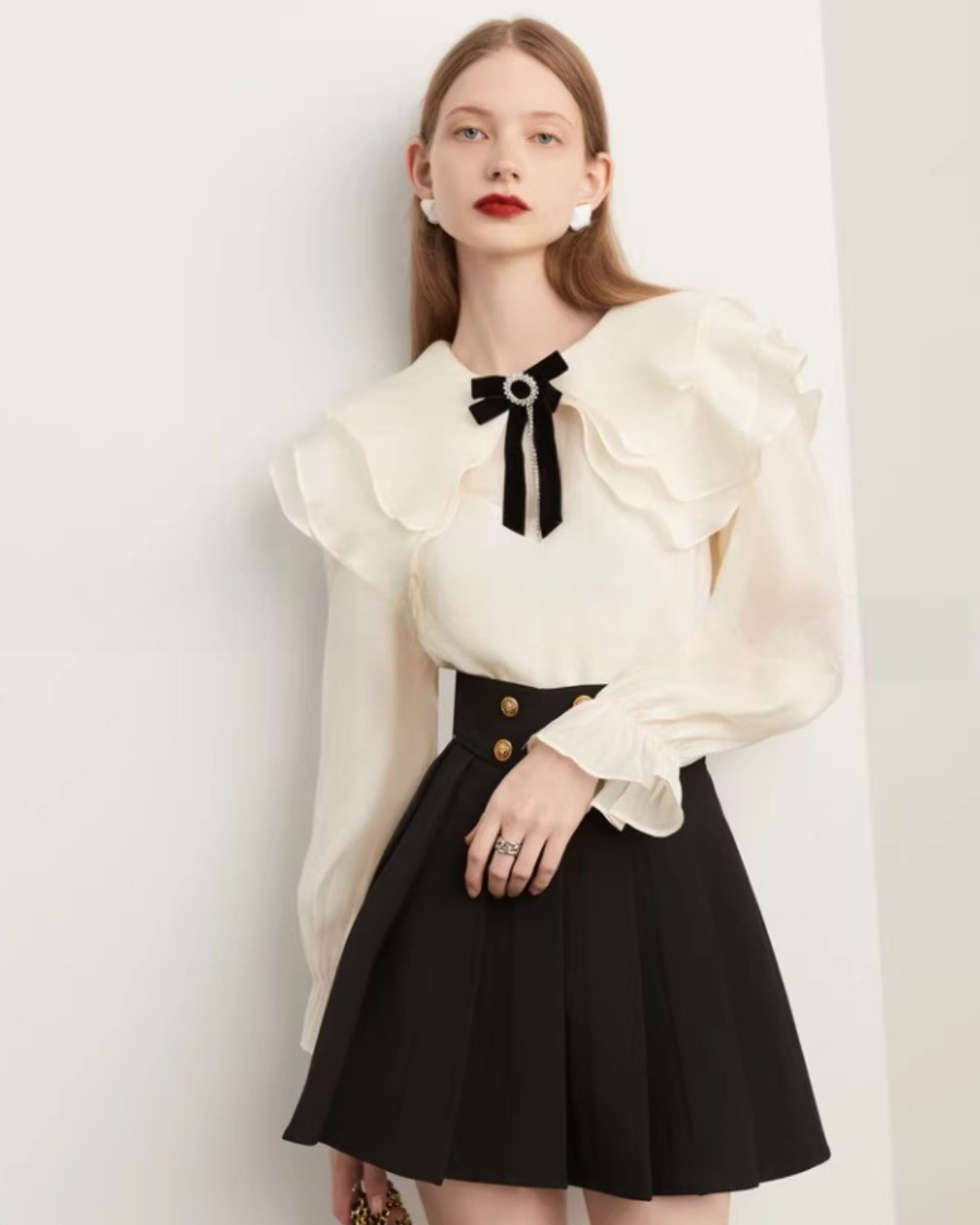 High-Waist Gold Button Skirt High-Waist Gold Button Skirt