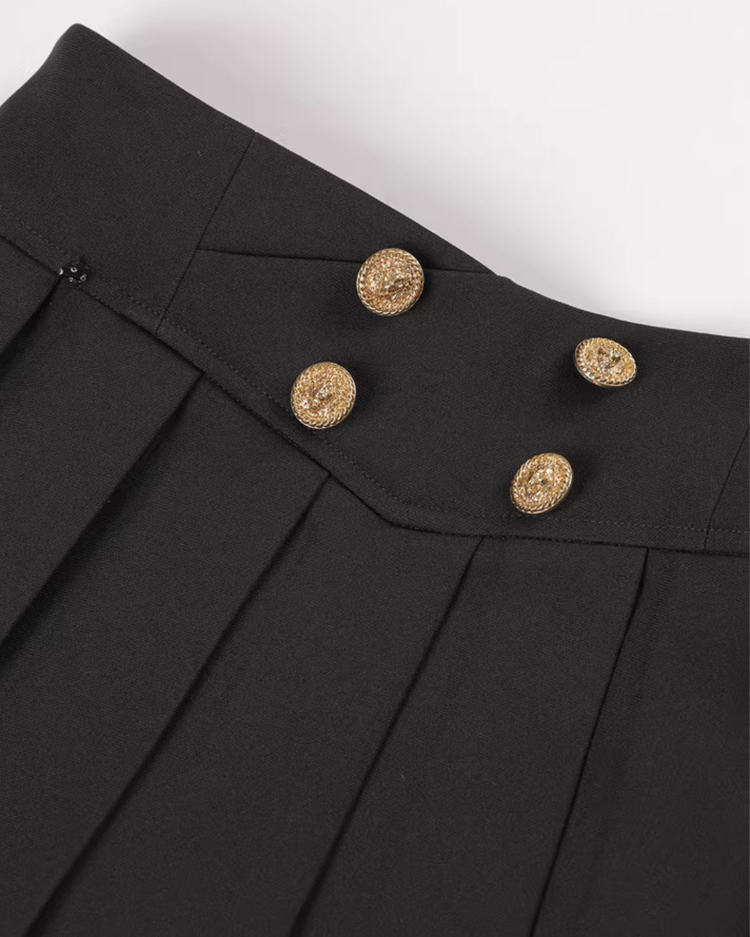 High-Waist Gold Button Skirt High-Waist Gold Button Skirt