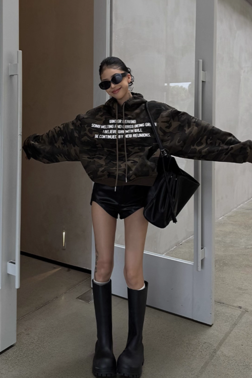 High Waist Slim Leather Shorts